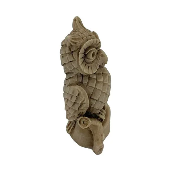 Carved Natural Stone Owl Figurine Handmade in Mexico (?) Collectable Miniature - Picture 3 of 12